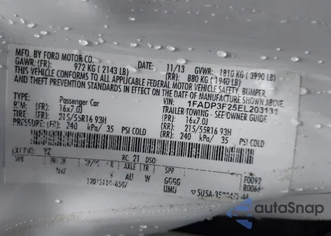 2014 Ford Focus Se z USA, uszkodzony, nr VIN 1FADP3F25EL203131